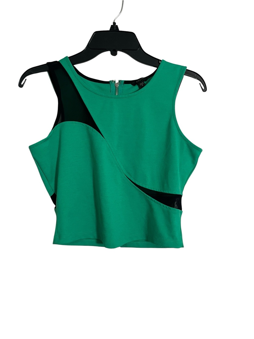 Guess Green and Black Asymmetric Cutout Tank